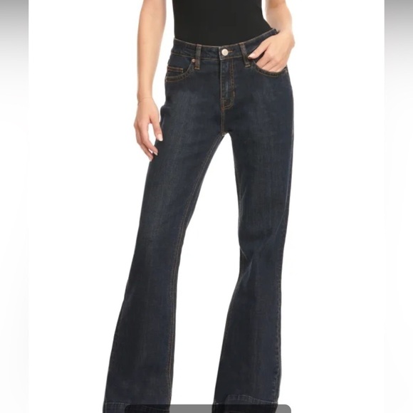 Rock & Roll Cowgirl Denim - Rock and Roll High Rise Trouser Dark Denim Jean Size 30/36